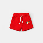 Load image into Gallery viewer, RED DOUBLE POCKET FLOWERS PRINT SHORTS FOR GIRLS
