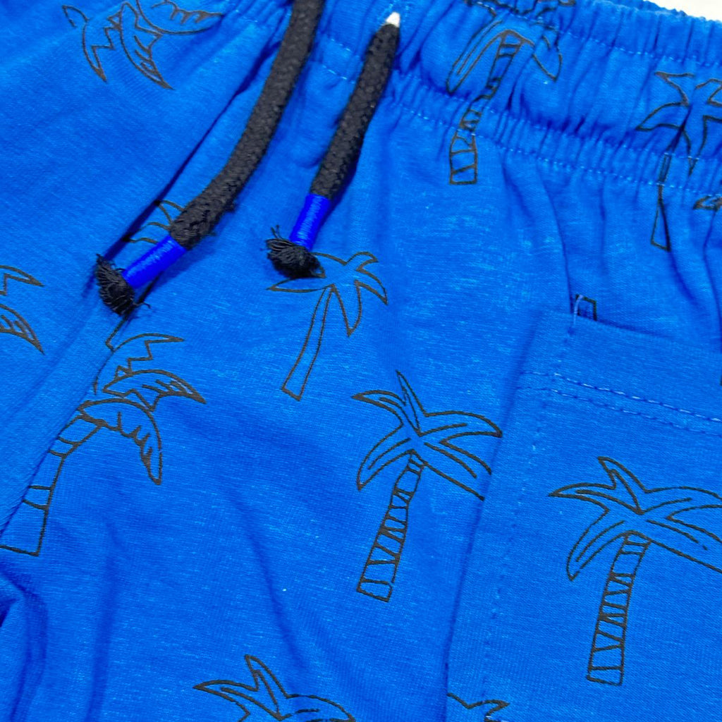 ROYAL BLUE TREES PRINT SHORTS FOR UNISEX
