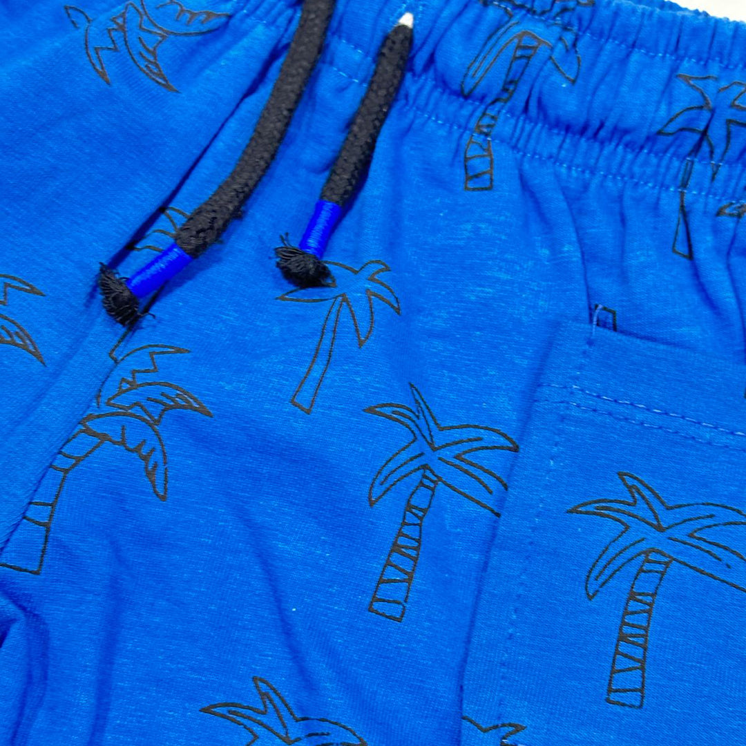 ROYAL BLUE TREES PRINT SHORTS FOR UNISEX