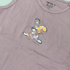 PURPLE RABBIT PRINT HALF BODY ROMPER