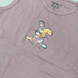 PURPLE RABBIT PRINT HALF BODY ROMPER