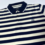 Load image into Gallery viewer, CREAM WITH NAVY BLIUE STRIPES STRIPES POLO FOR MEN
