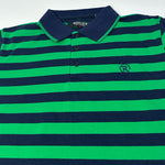 Load image into Gallery viewer, GREEN WITH NAVY BLUE STRIPES POLO FOR MEN
