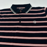 Load image into Gallery viewer, BLACK WITH BROWN &amp; WHITE STRIPES POLO FOR MEN
