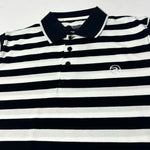 Load image into Gallery viewer, WHITE WITH BLACK BIG STRIPES POLO FOR MEN
