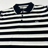 WHITE WITH BLACK BIG STRIPES POLO FOR MEN