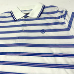 Load image into Gallery viewer, WHITE WITH BLUE STRIPES POLO FOR MEN
