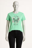 SEA GREEN KEEP YOUR FAITH PRINT T-SHIRT FOR WOMEN