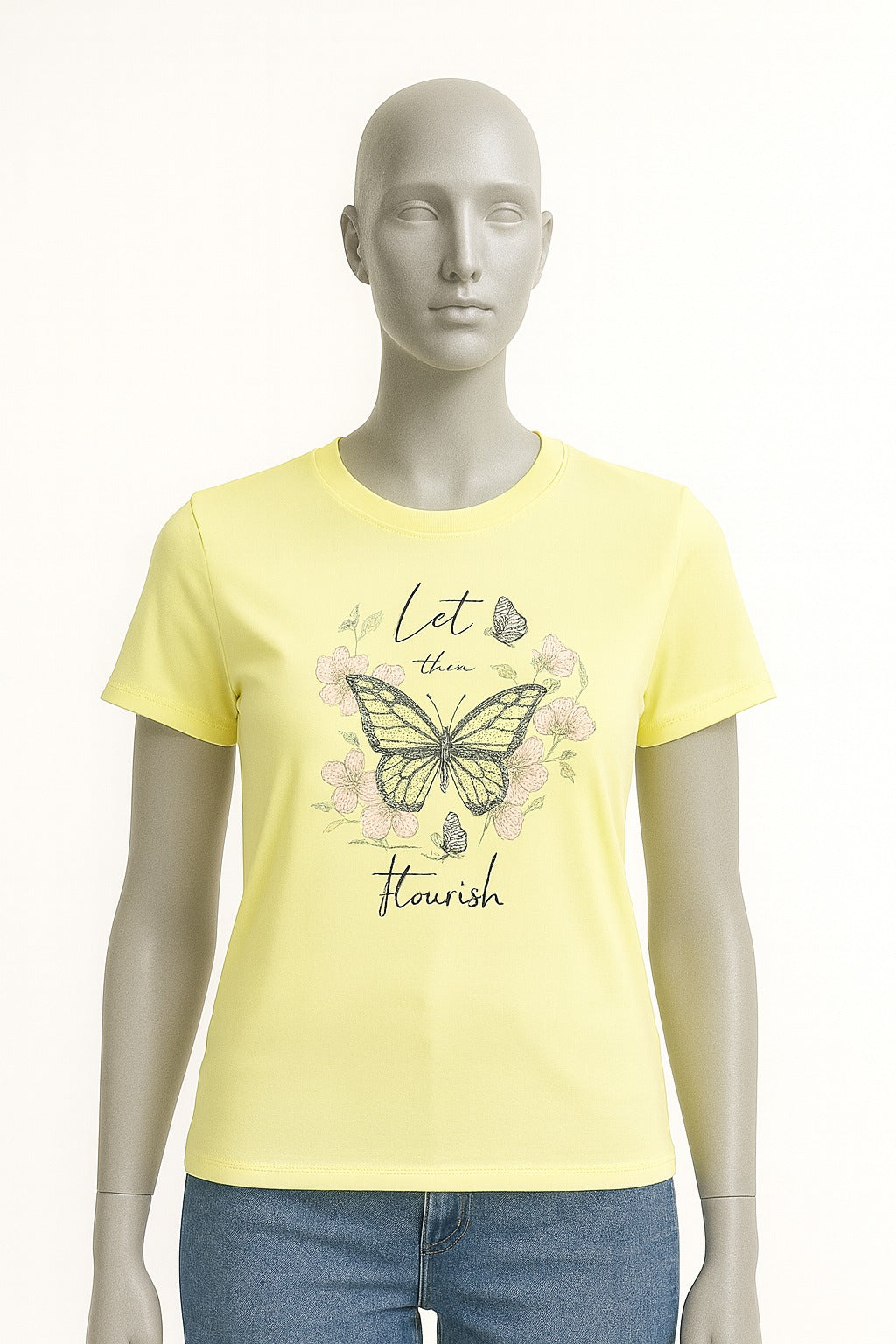 YELLOW KEEP YOUR FAITH PRINT T-SHIRT FOR WOMEN Secondary image