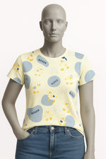 Load image into Gallery viewer, WHITE B.DUCK PRINT T-SHIRT FOR WOMEN
