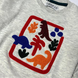 Ash White Dino Terry Fabric Sweatshirt