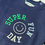 Navy Super Fun Day Fleece Fabric Sweatshirt
