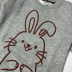 Hazel Grey Rabbit Fleece Fabric Sweatshirt