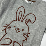 Hazel Grey Rabbit Fleece Fabric Sweatshirt