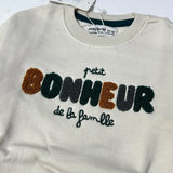 CREAM BONHEUR EMBROIDERED TERRY FABRIC SWEATSHIRT