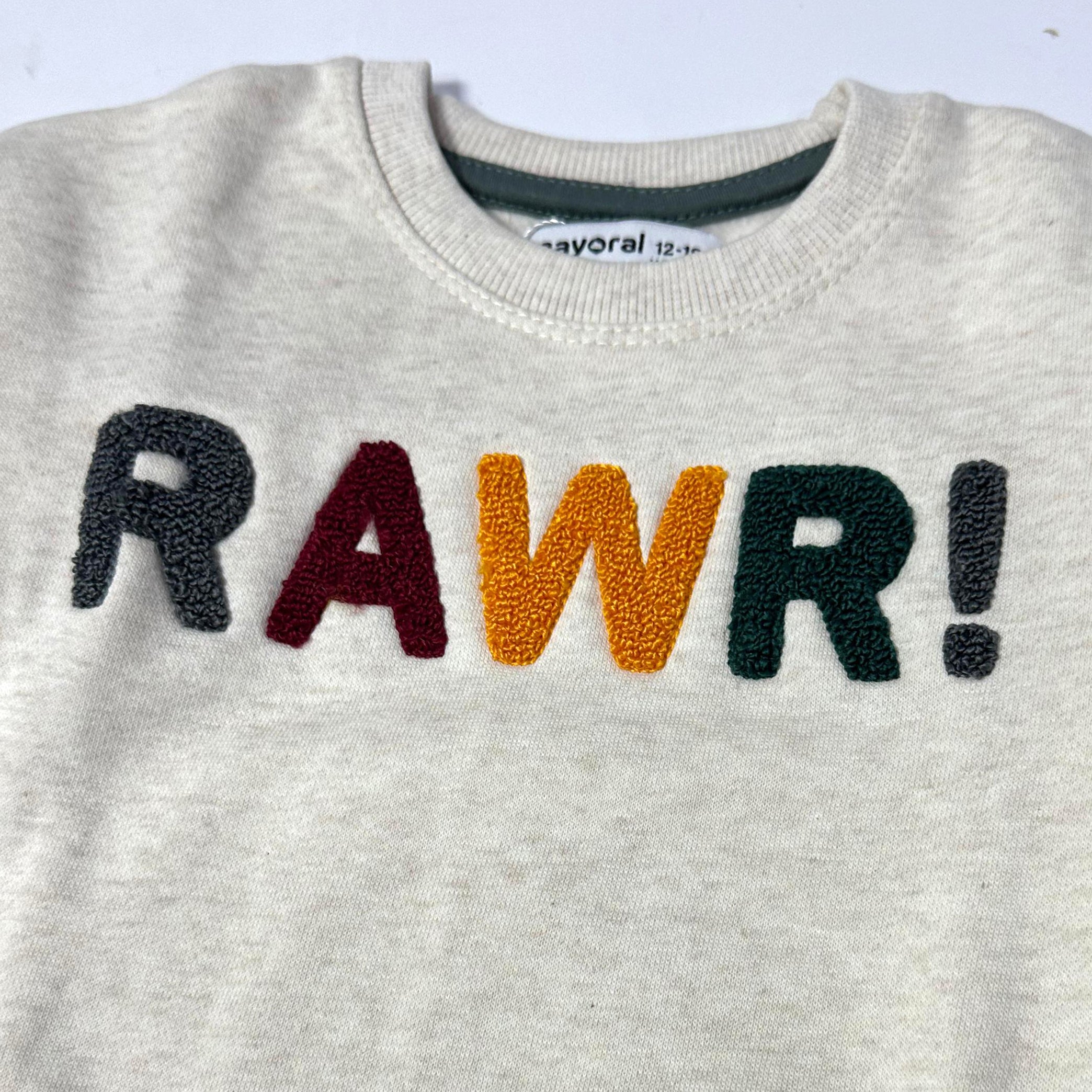 Cream Rawr Fleece Fabric Sweatshirt Secondary image