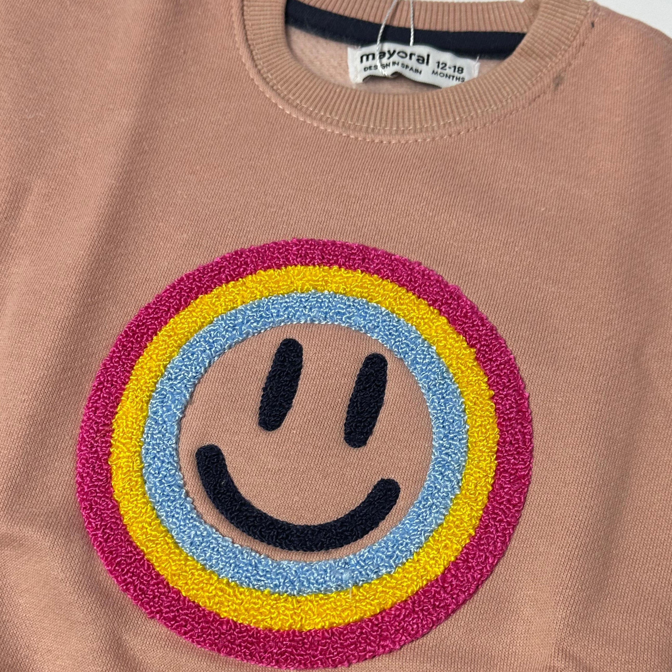 Peach Smile Fleece Fabric Sweatshirt Secondary image