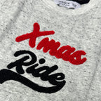 Grey Xmas Ride Terry Fabric Sweatshirt