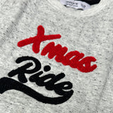 Grey Xmas Ride Terry Fabric Sweatshirt