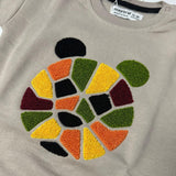 Beige Bear Face Terry Fabric Sweatshirt