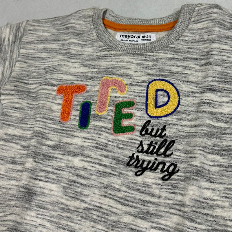 Grey Tired Fleece Fabric Sweatshirt Secondary image
