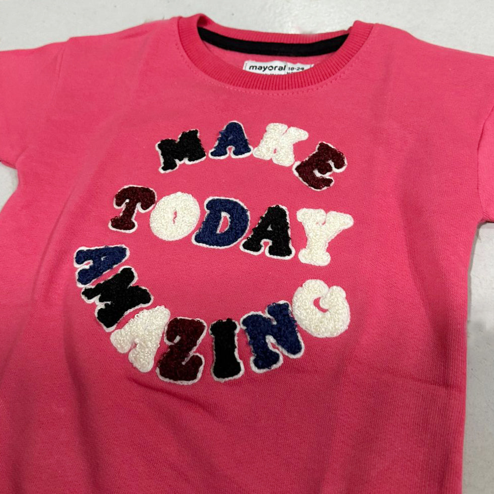 Blush Pink Make Today Fleece Fabric Sweatshirt