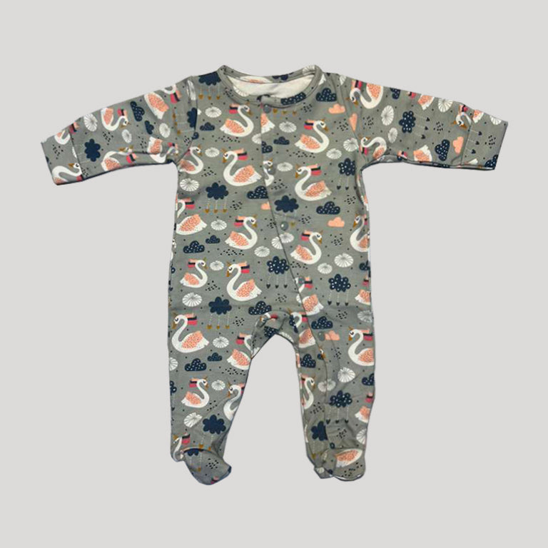 Grey Ducks Print Romper For Winters Secondary image