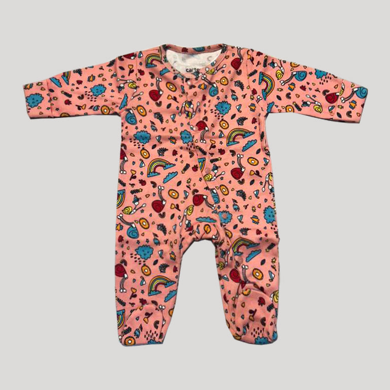 Pink Mix Things Print Romper For Winters