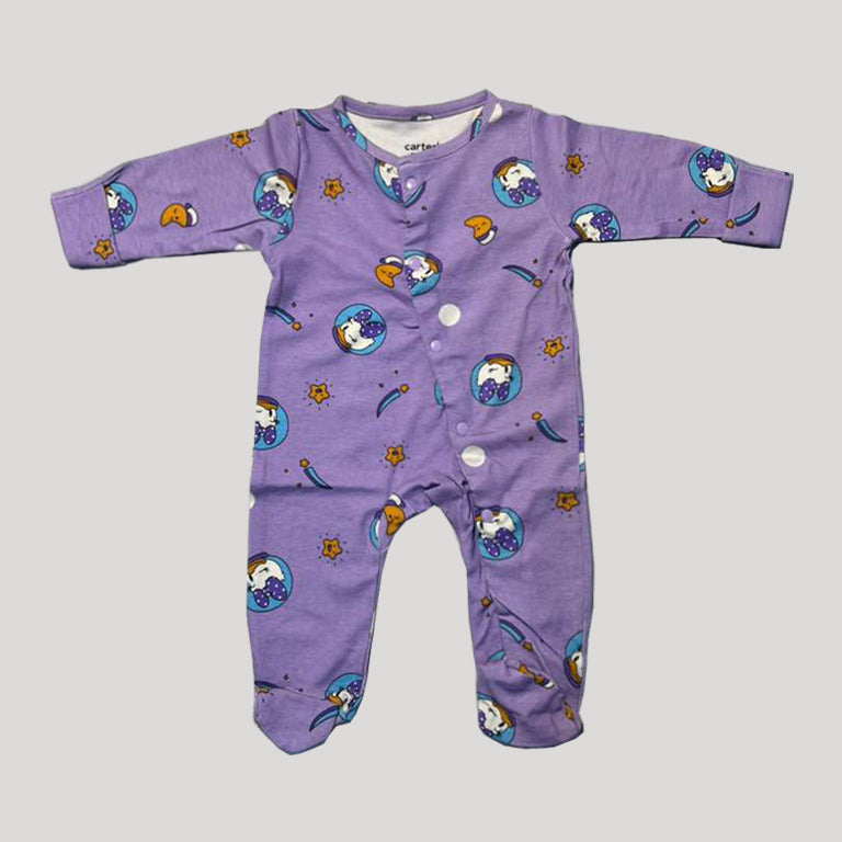 Purple Duck Print Romper For Winters Secondary image