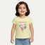 Light Yellow Summer Heart Print T-shirt Top For Girls