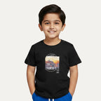 Black Sun Rise Print Half Sleeves T-Shirt For Boys