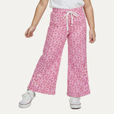 Baby Pink Bow Printed Flapper For Girls