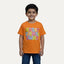 Orange Great Things Await Print Half Sleeves T-Shirt For Boys