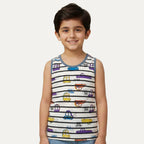 White Cars Print Sando For Boys