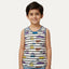 White Cars Print Sando For Boys