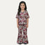Purple Love Print Co-ord Linen Fabric Suit For Girls