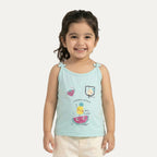 Blue Let's Play Print T-shirt Top For Girls