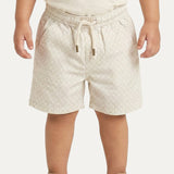 White Round Shapes Print Shorts For Unisex