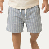 Blue With White Stripes Shorts For Unisex