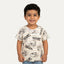 Cream Spider Man Print Half Sleeves T-Shirt For Boys
