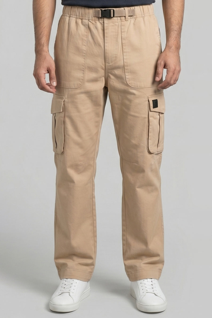 Camel Brown Cargo Pants For Mens Secondary image