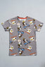 Dark Grey Snoopy Peanuts Print Half Sleeves T-Shirt For Boys