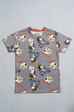 Dark Grey Snoopy Peanuts Print Half Sleeves T-Shirt For Boys