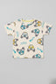 Cream Truck Print Half Sleeves T-Shirt For Boys
