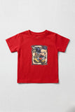 Red Mickey Mouse Print T-shirt Top For Girls