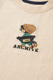 Light Peach Achive Boy Print Half Sleeves T-Shirt For Boys