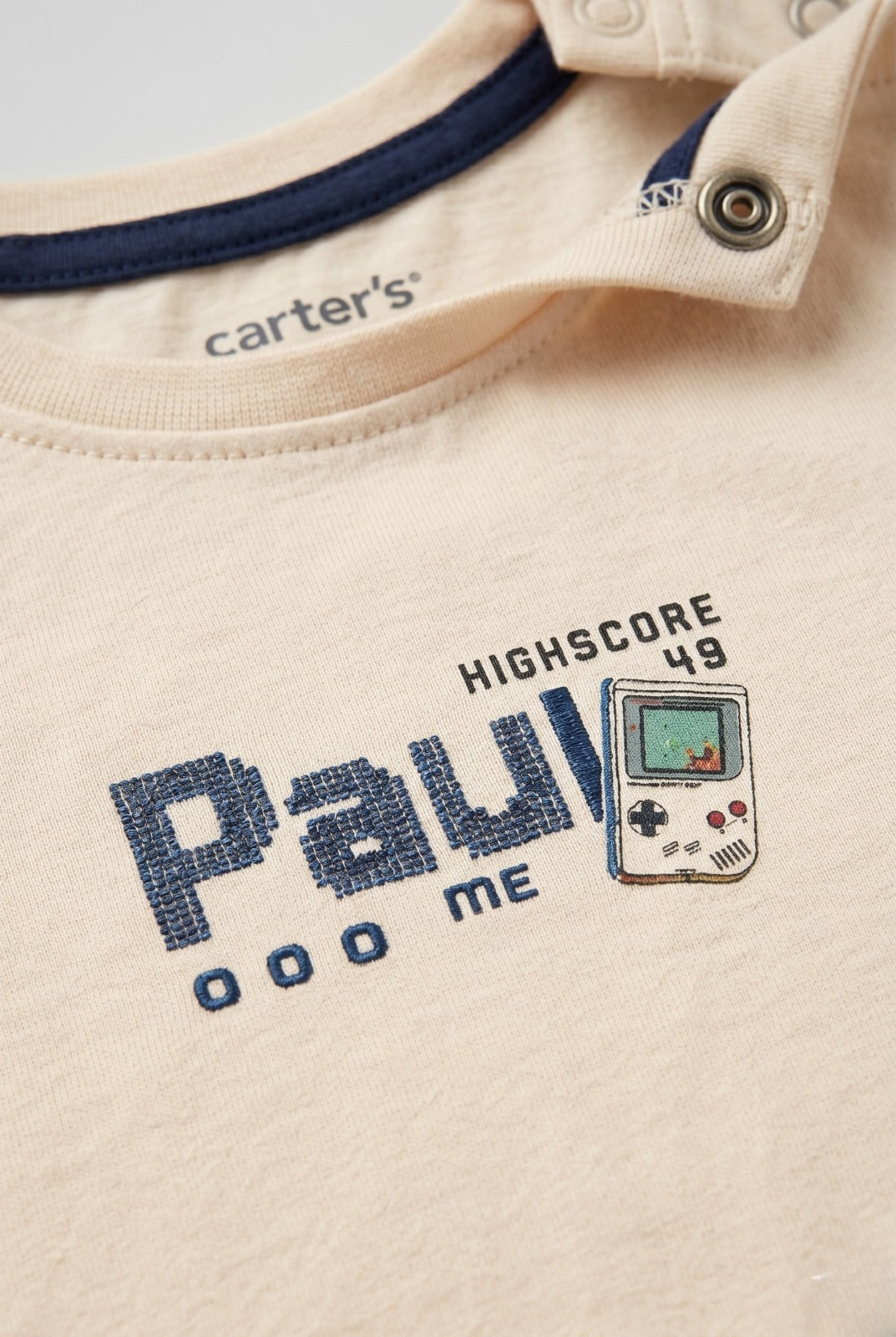 Peach Paul Print T-shirt Top For Boys