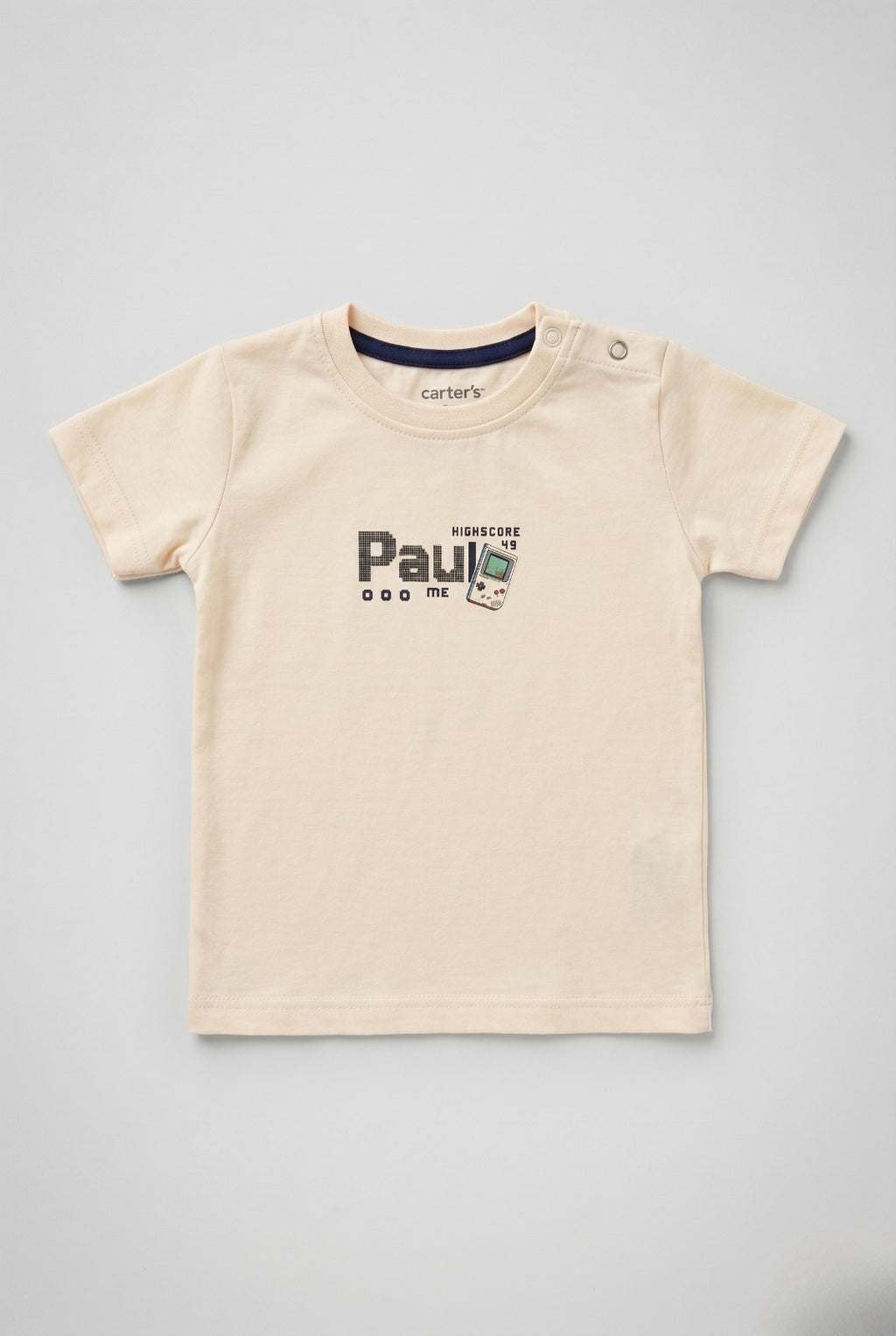 Peach Paul Print T-shirt Top For Boys
