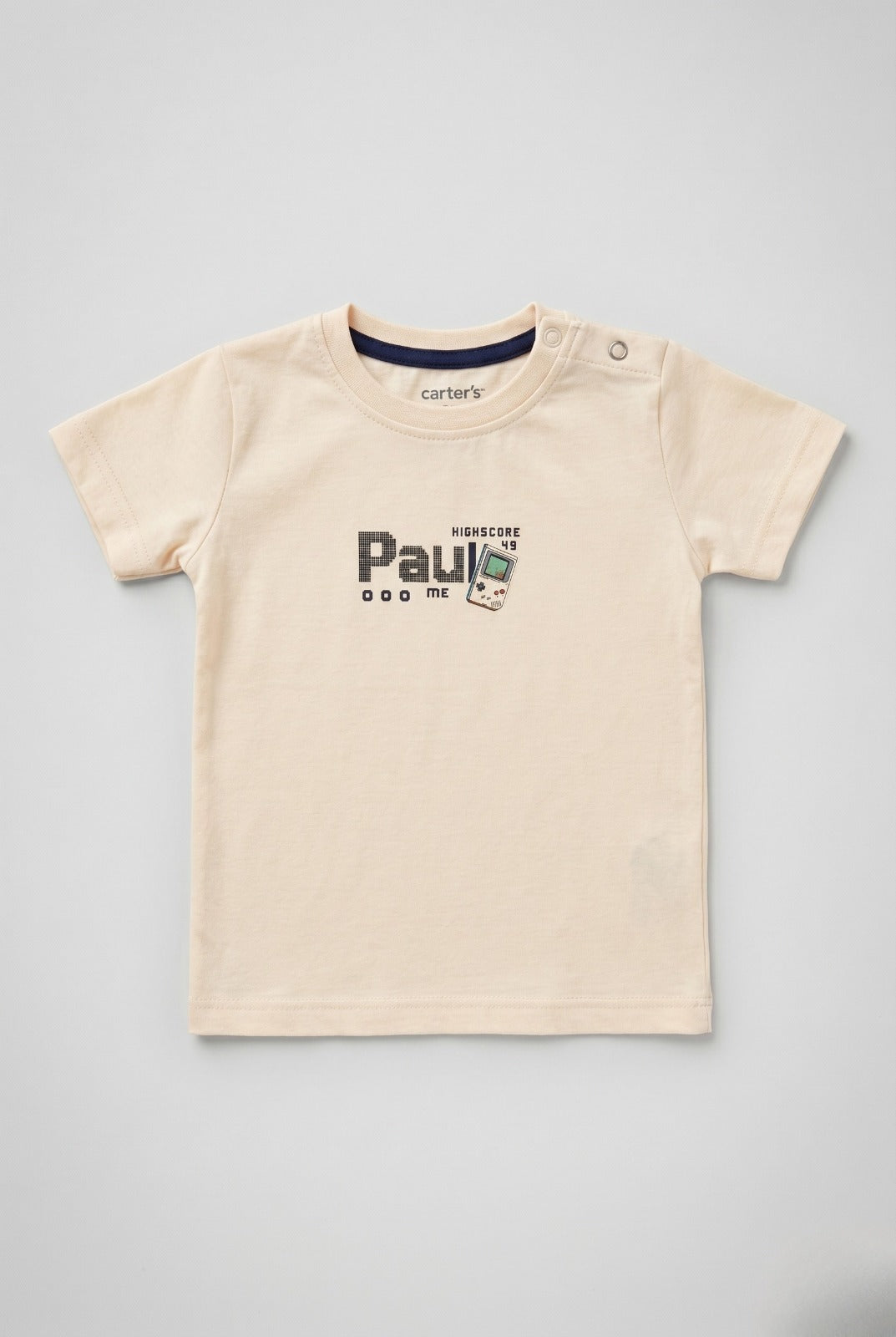 Peach Paul Print T-shirt Top For Boys