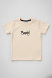Peach Paul Print T-shirt Top For Boys
